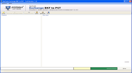 Click to view Recover Exchange BKF to PST 2.1 screenshot