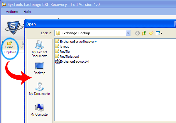 Free Retrieval of Exchange BKF files 1.2